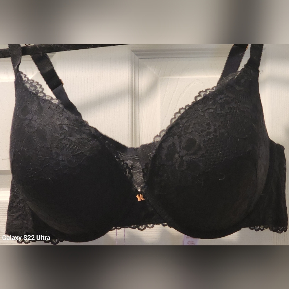 Savage X Fenty Black Floral Lace Bra